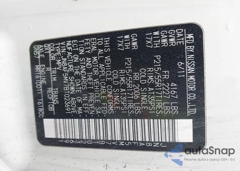 2011 Nissan Juke Sl from USA, damaged, VIN JN8AF5MV7BT023691